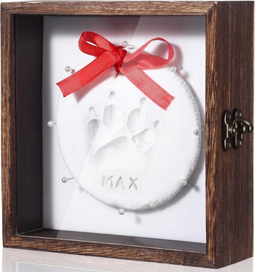Dogs Paw Prints Kit for Pet Cats Display Case Memorial Shadow Box