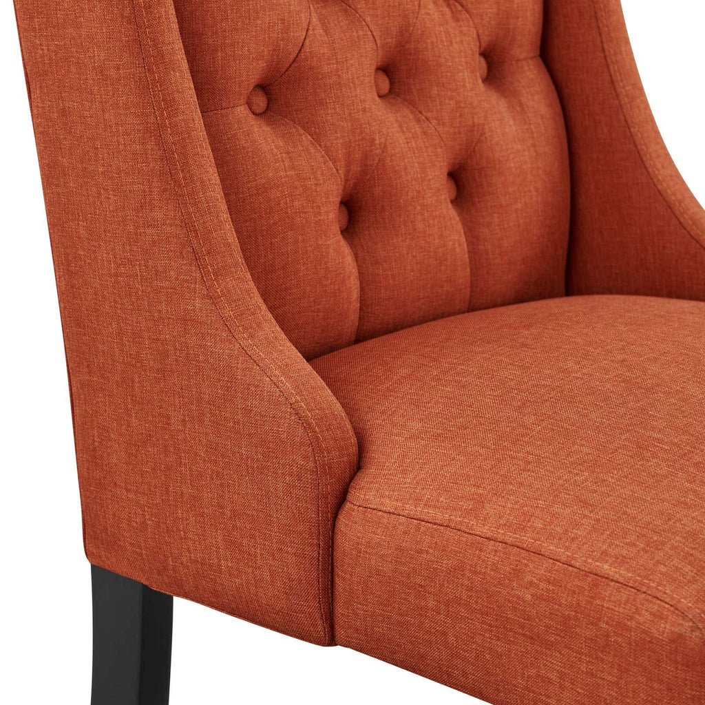 Baronet Button-Tufted Fabric Parsons Dining Chair in Orange