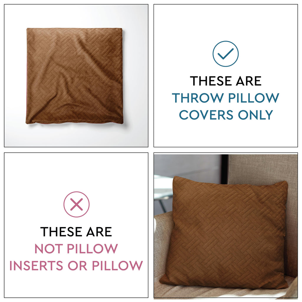 XO Velvet Throw Pillow Covers, No Inserts 20"x20" Tan