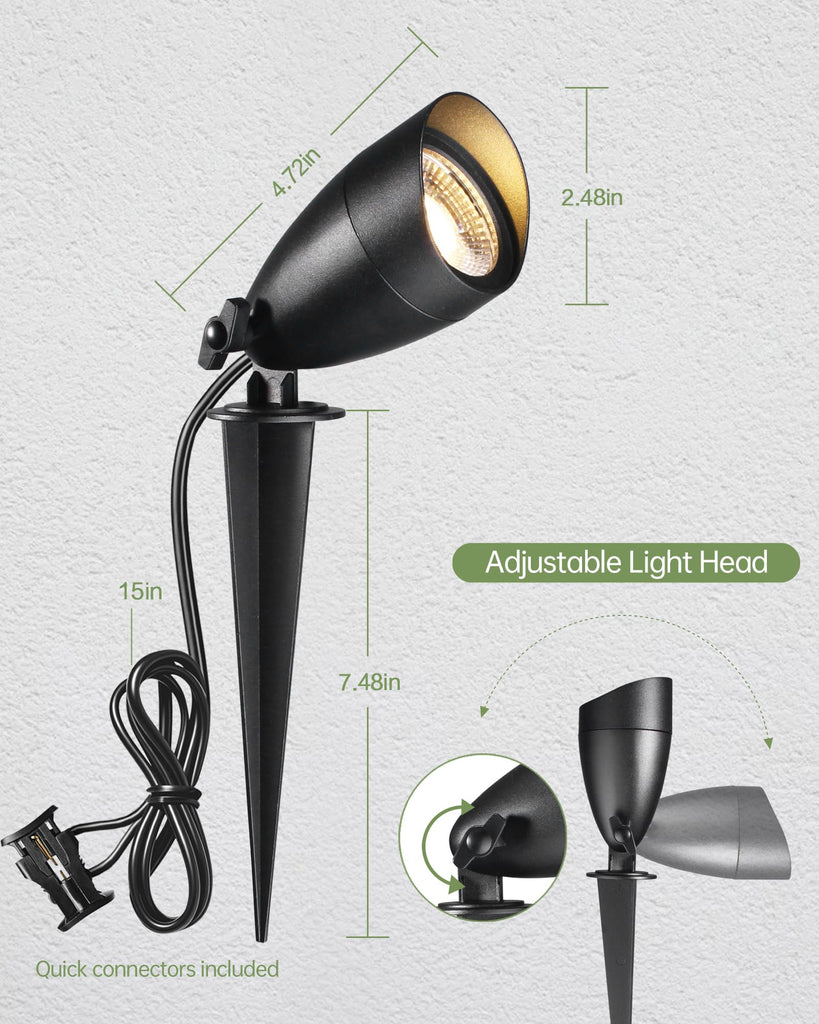 8Pack Low Voltage Landscape Spotlight,12v Outdoor Uplight Waterproof
