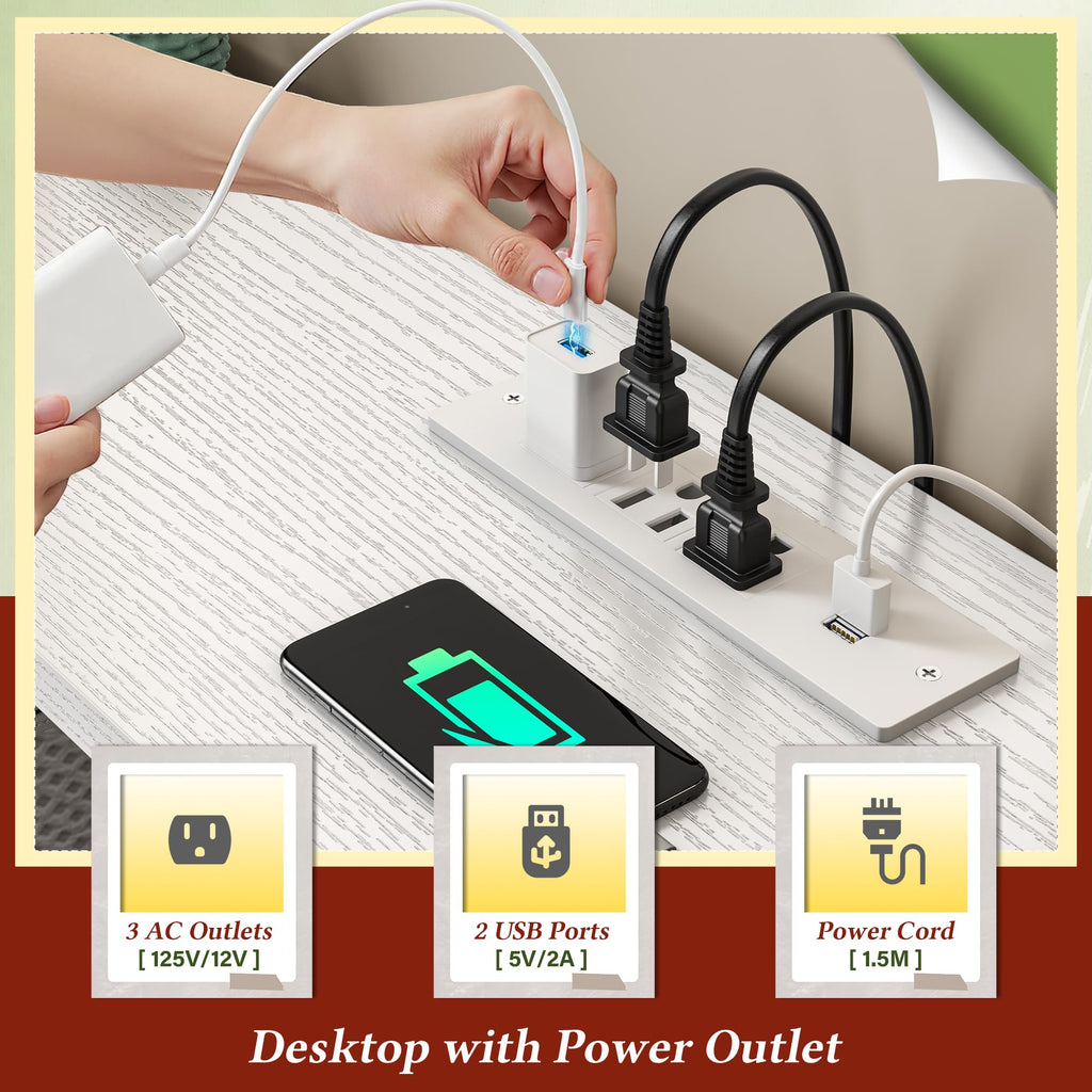 16 Drawer with Charging Station, Rustic White
