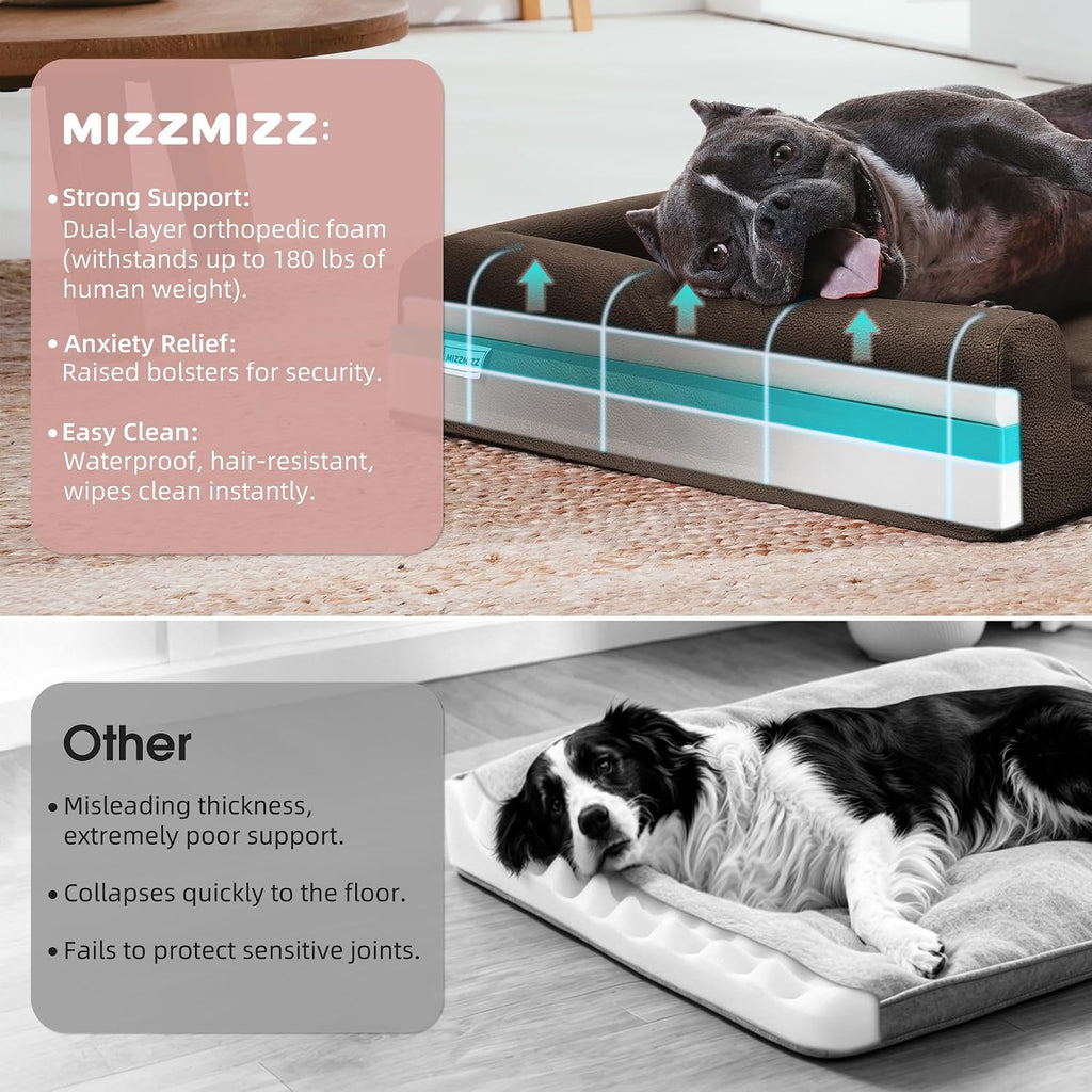 Cooling Gel Memory Foam Orthopedic Dog Bed for Medium Dogs with Arthritis