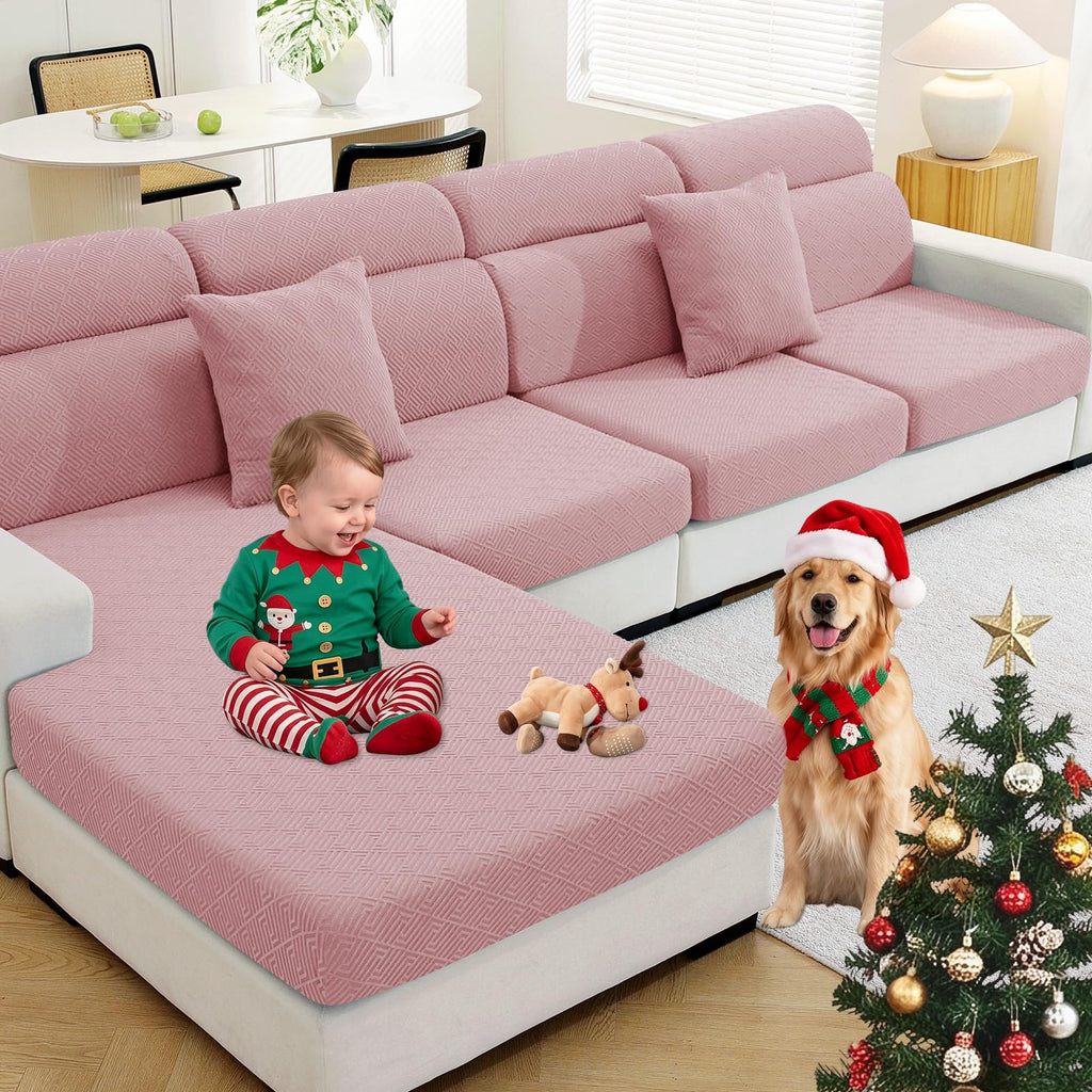 Sectional Couch Covers for L Shaped Chaise Lounge 1 Piece Separate Cushion Couch Universal Replacement Unique Pattern