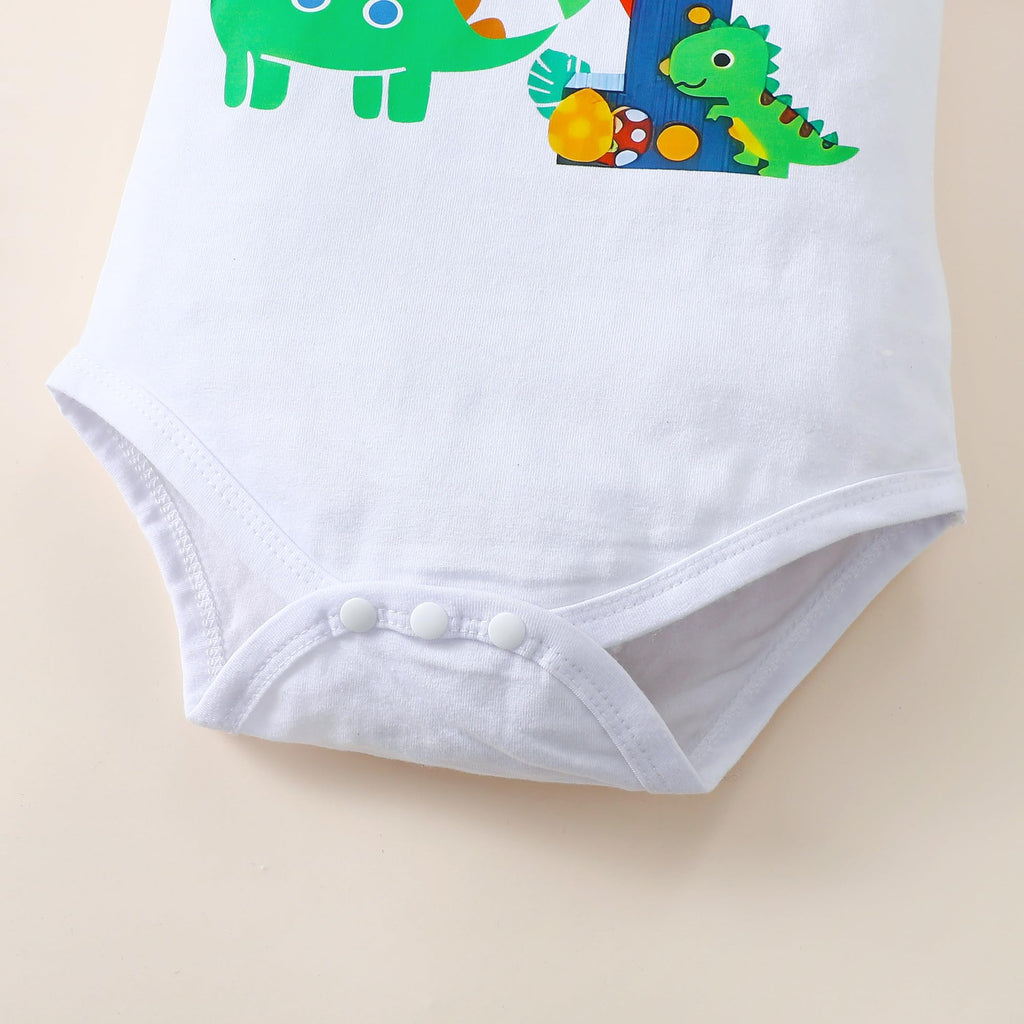 Baby Boy 1st Birthday Bow Tie Bodysuit Y Suspenders Pants Clothes set Funny Christmas Outfit