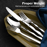 Silverware Set, Luxury 40-Piece Flatware Set for 8, 18/10 Stainless Steel Cutlery Set with Diamond Cut Pattern