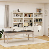 5 Shelf Tall Bookcase with Doors White Bookshelf 31in Wide Display Standing Shelf 72in Tall Wood Book Shelves Library