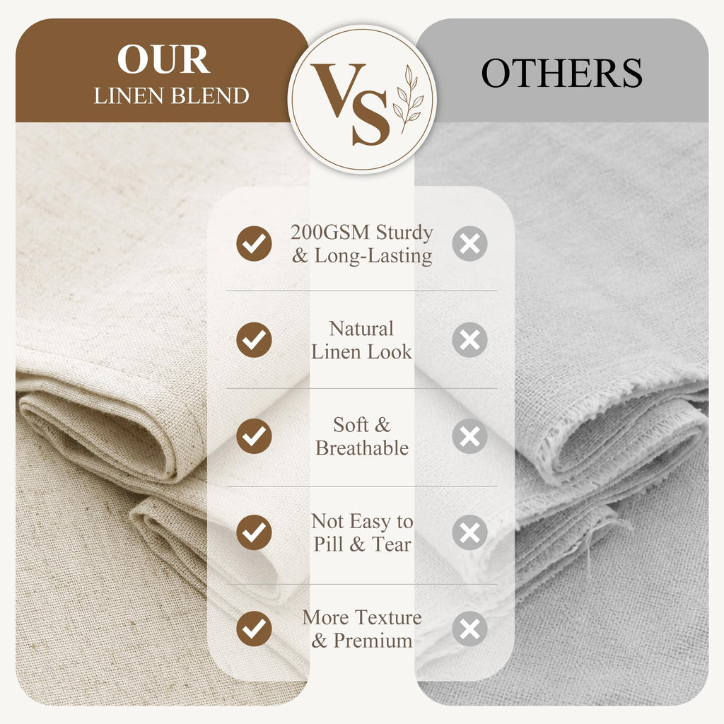 Natural Linen Fabric Shower Curtains, 72x78