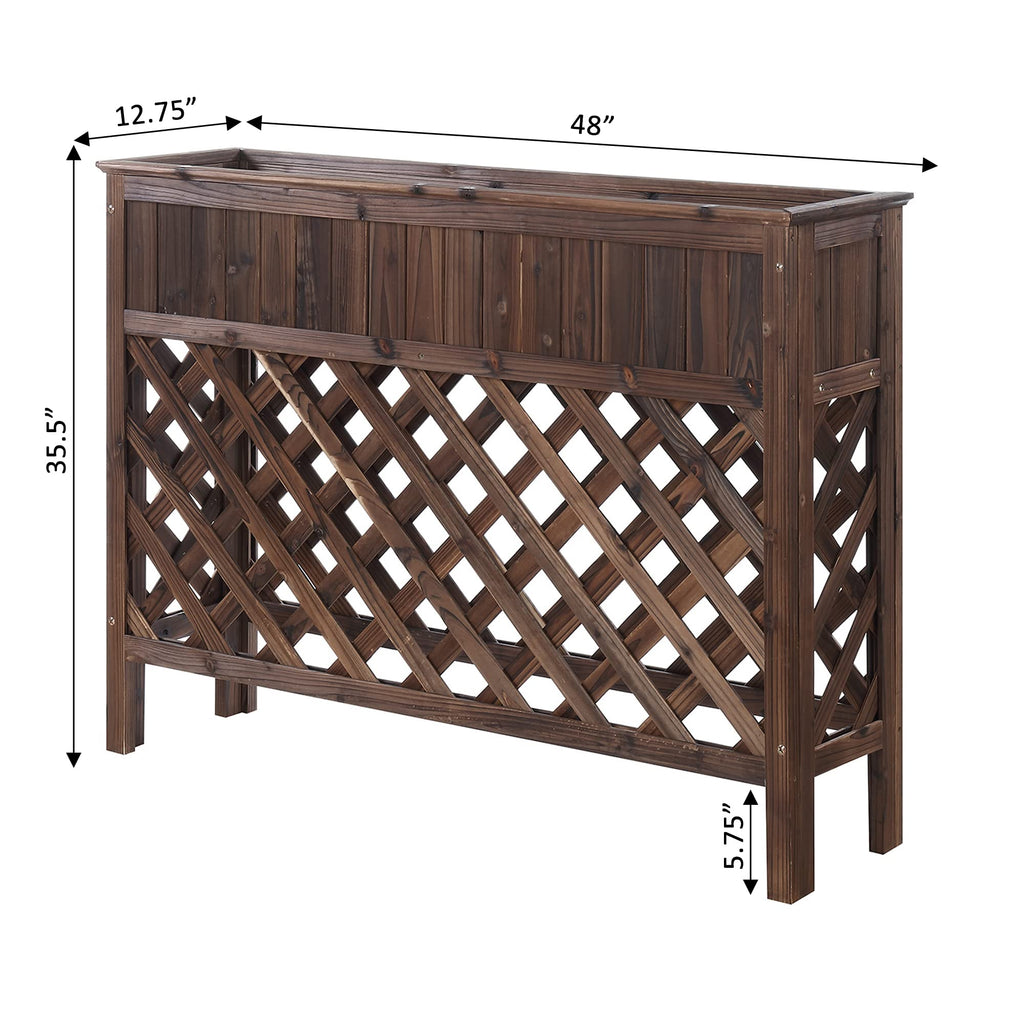 Planters & Potts Large Raised Patio Planter, Weathered Cedar