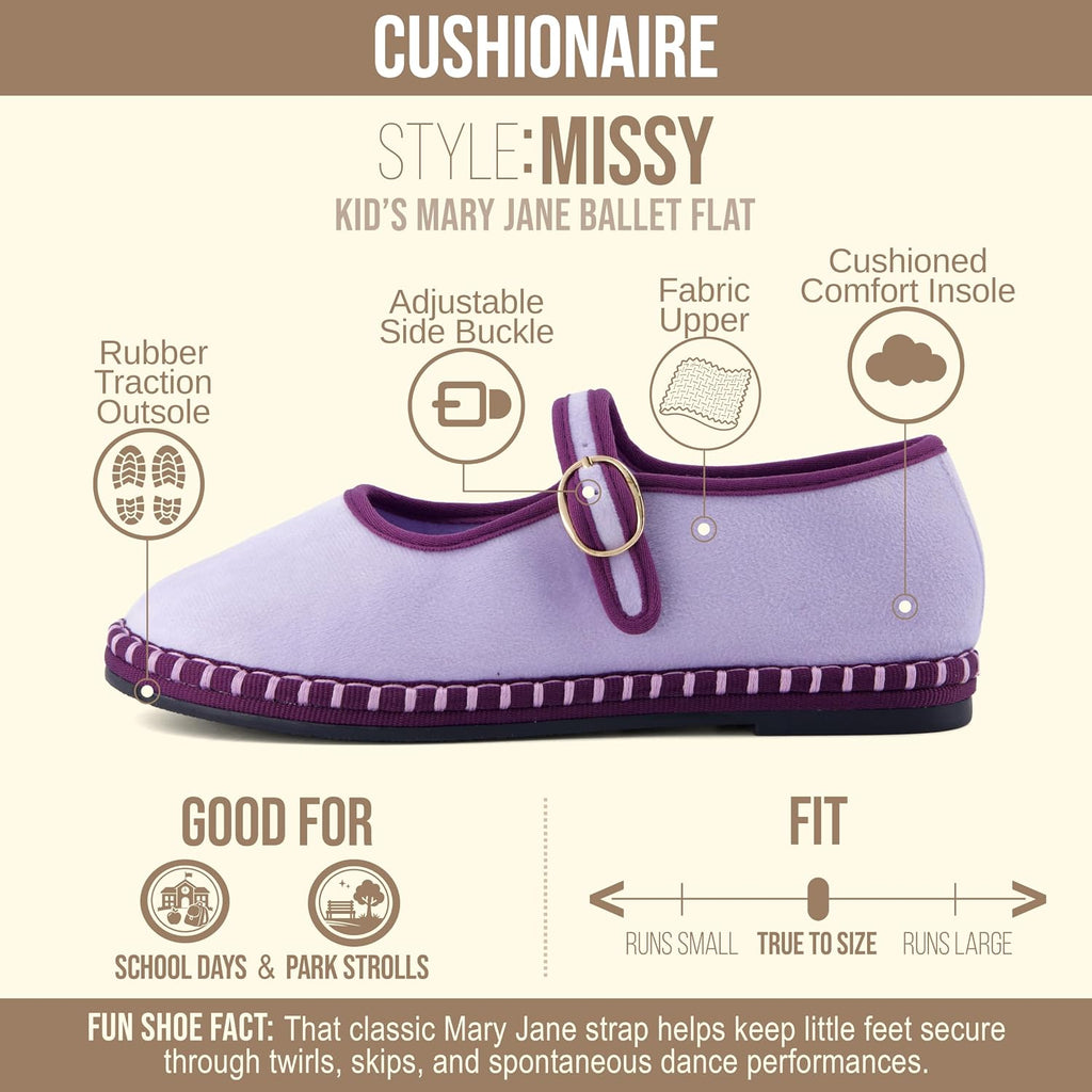 Missy Kids Mary Jane Flats School Shoes for Girls with Adjustable Buckle