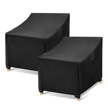 Outdoor Adirondack Chair Covers Waterproof, Black Lawn Patio Furniture Covers, Heavy Duty Patio Lounge Deep Seat