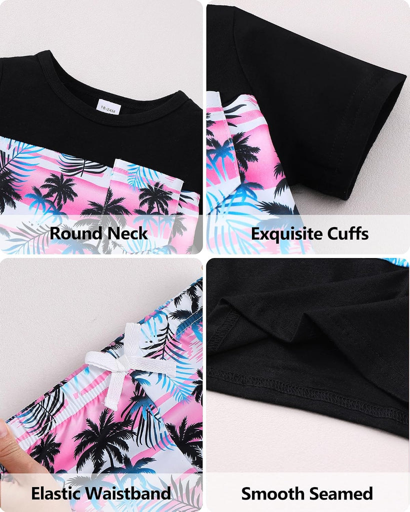 Toddler Boy Clothes Piece Summer Set - Sleeveless Tank, Short Sleeve Top and Shorts