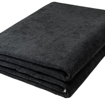 Premium Upholstery Chenille Fabric by the Yard - Thick & Soft Textured Fabric for Chairs, Sofa & Home Decor (Black, 3