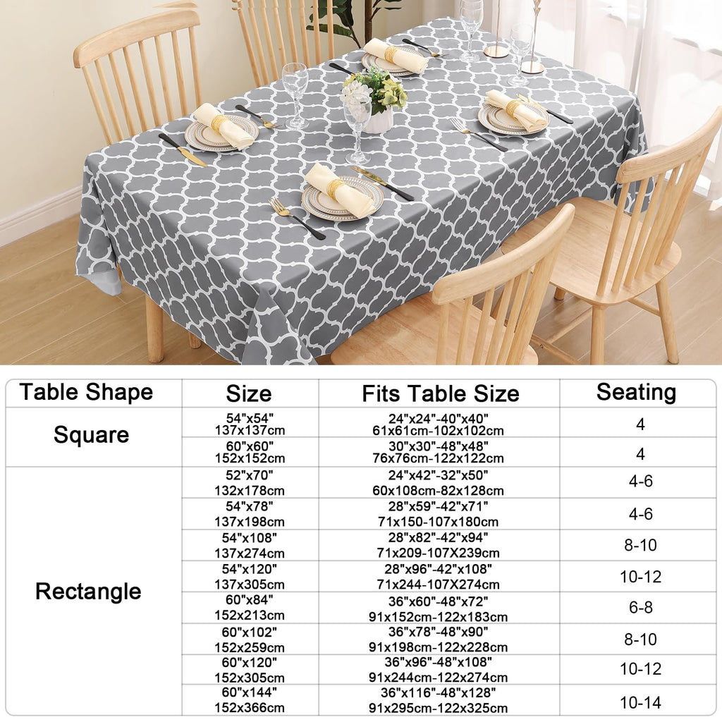 Rectangle Table Cloth, Flannel Backed Vinyl Tablecloth, 54"x108"