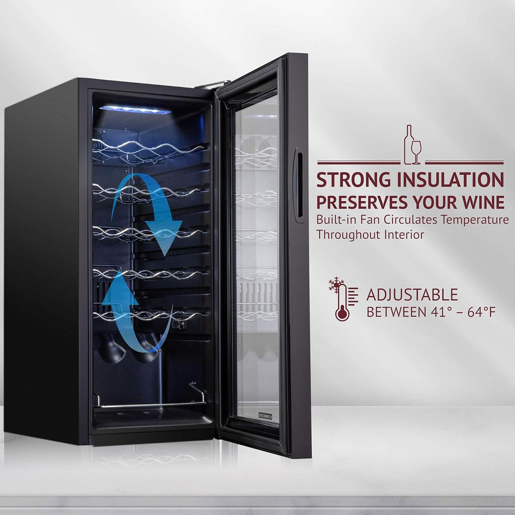 18 Bottle Compressor Wine Cooler Refrigerator w/Lock - Large Freestanding Wine C