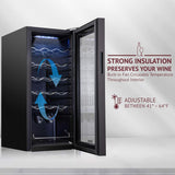 18 Bottle Compressor Wine Cooler Refrigerator w/Lock - Large Freestanding Wine C