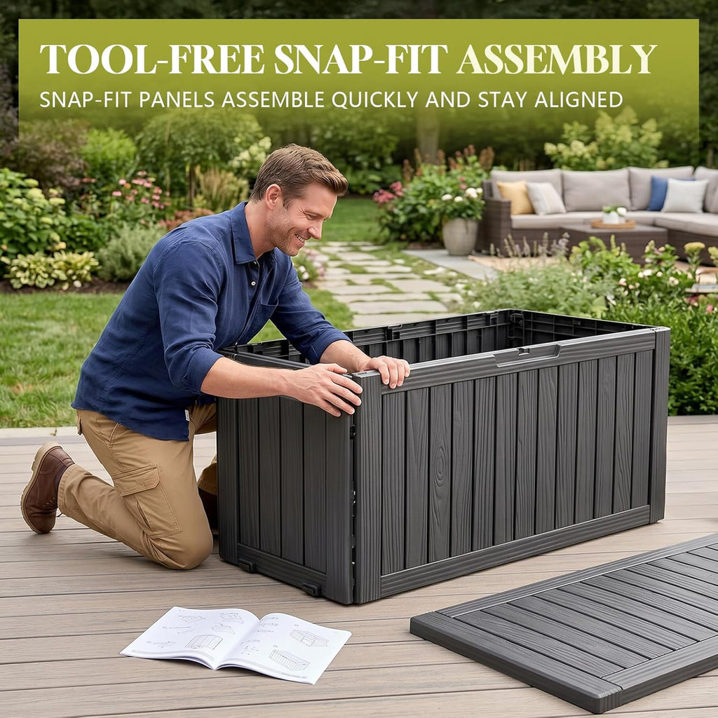85 Gallon Package Delivery Boxes Secure Large Parcel Drop Storage Deck Box Outdoor Waterproof UV Resistant Resin