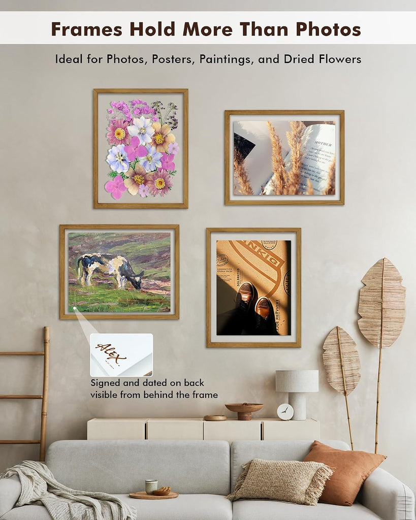 11x14 Floating Photo Picture Frame, Floating Display for Photos 8x10, 7x9, 5x7, 8.5x11 Certificate, or Full Display