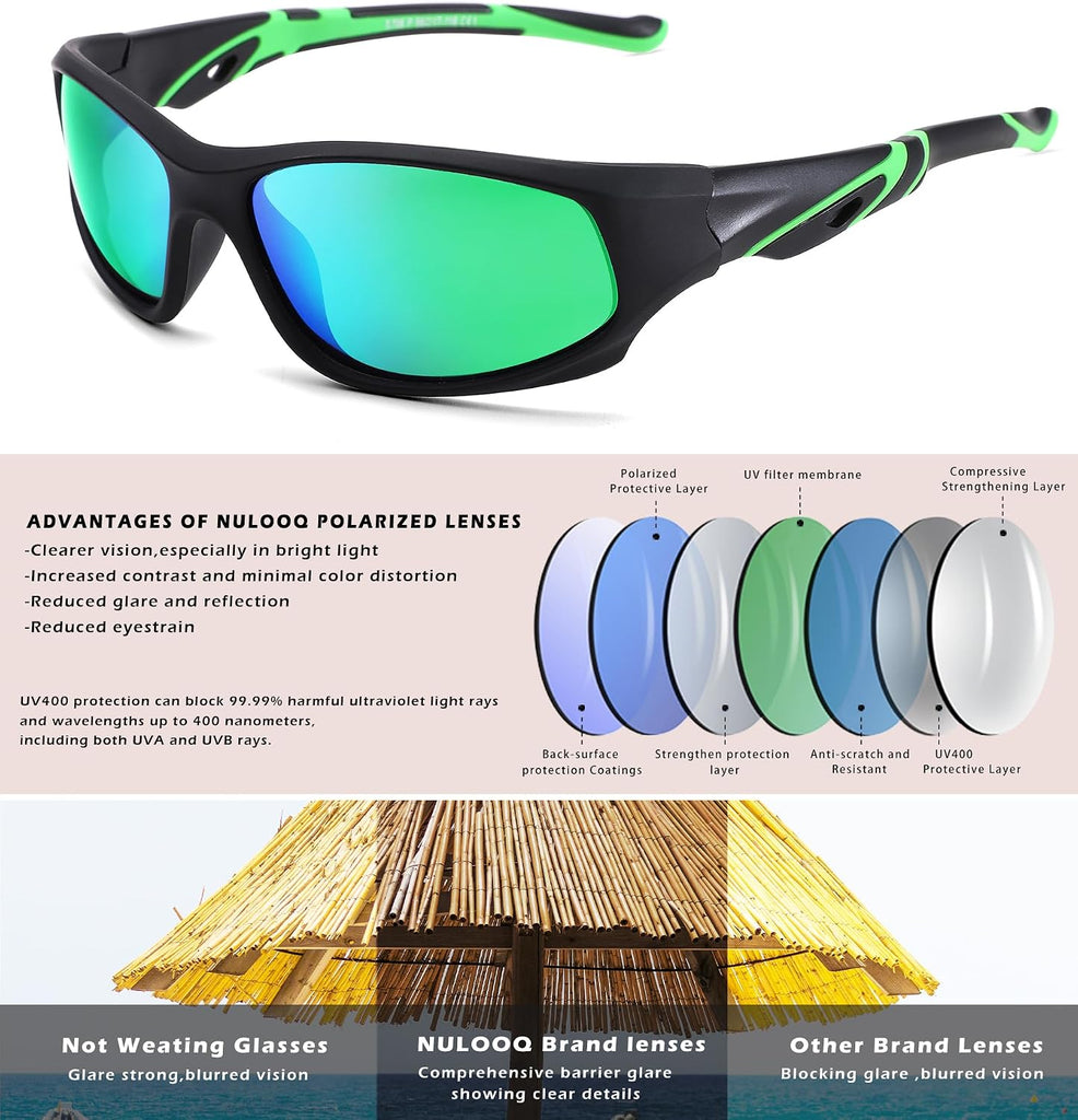 Kids Baseball Polarized Sunglasses for Youth, Boys Girls