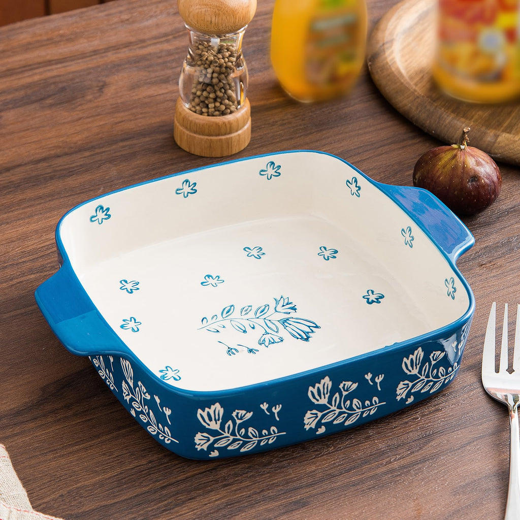 Baking Dish Ceramic Brownie Pan 9x9 Baking Pan Casserole Dish Lasagna Pan Square Rose Bakeware Sets