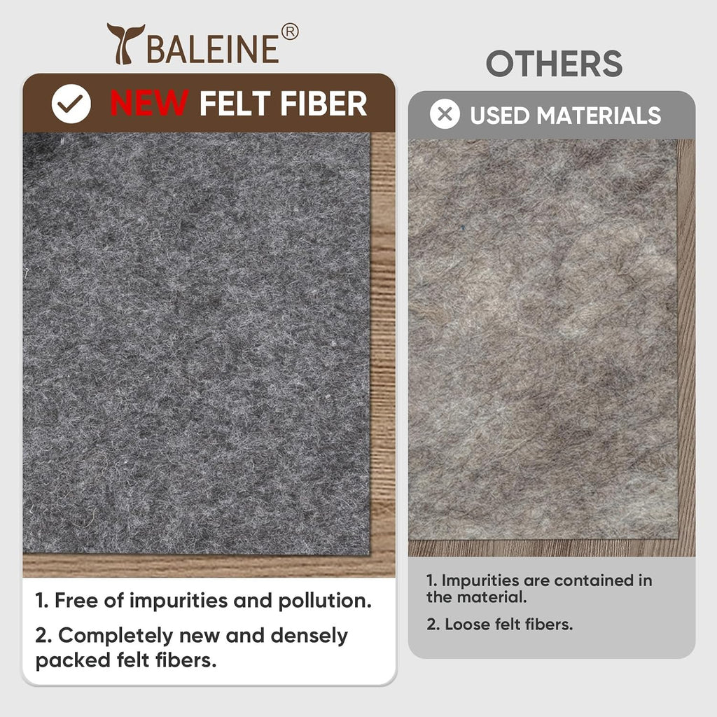 Felt Non Slip Rug Pads, Extra Large 1/4" Thick Felt and Rubber Backing, Shock Absorbing Carpet Pad for All Carpets