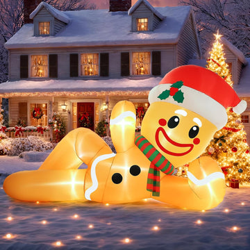 10FT Christmas Inflatables Outdoor Decoration Gingerbread Man