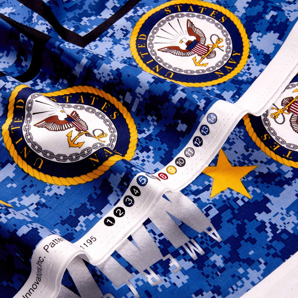 Military Navy Cotton Panel Navy, Fabric by the Yard