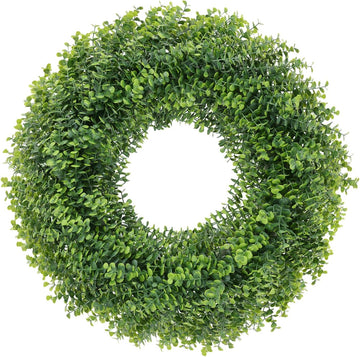 24 Inch Large Boxwood Wreaths for Front Door, Green