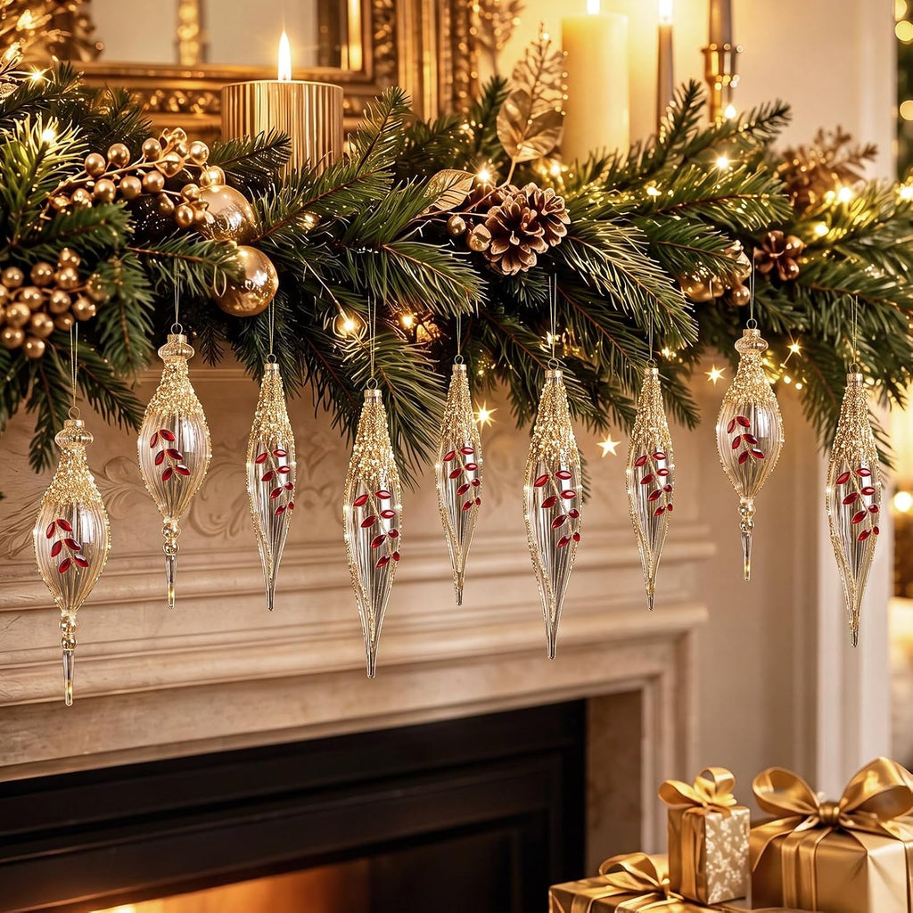 3 Pcs Christmas Glass Ball Ornaments Xmas Tree Decorations