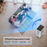 7.9Gal Portable Swamp Cooler, 2300CFM Evaporative Air Cooler with Auto Oscillating, Remote, 3 Speeds