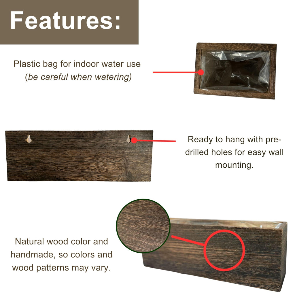 LaLaGreen Wood Planter Box for Plants (8 Pack) Wall Planters for Indoor