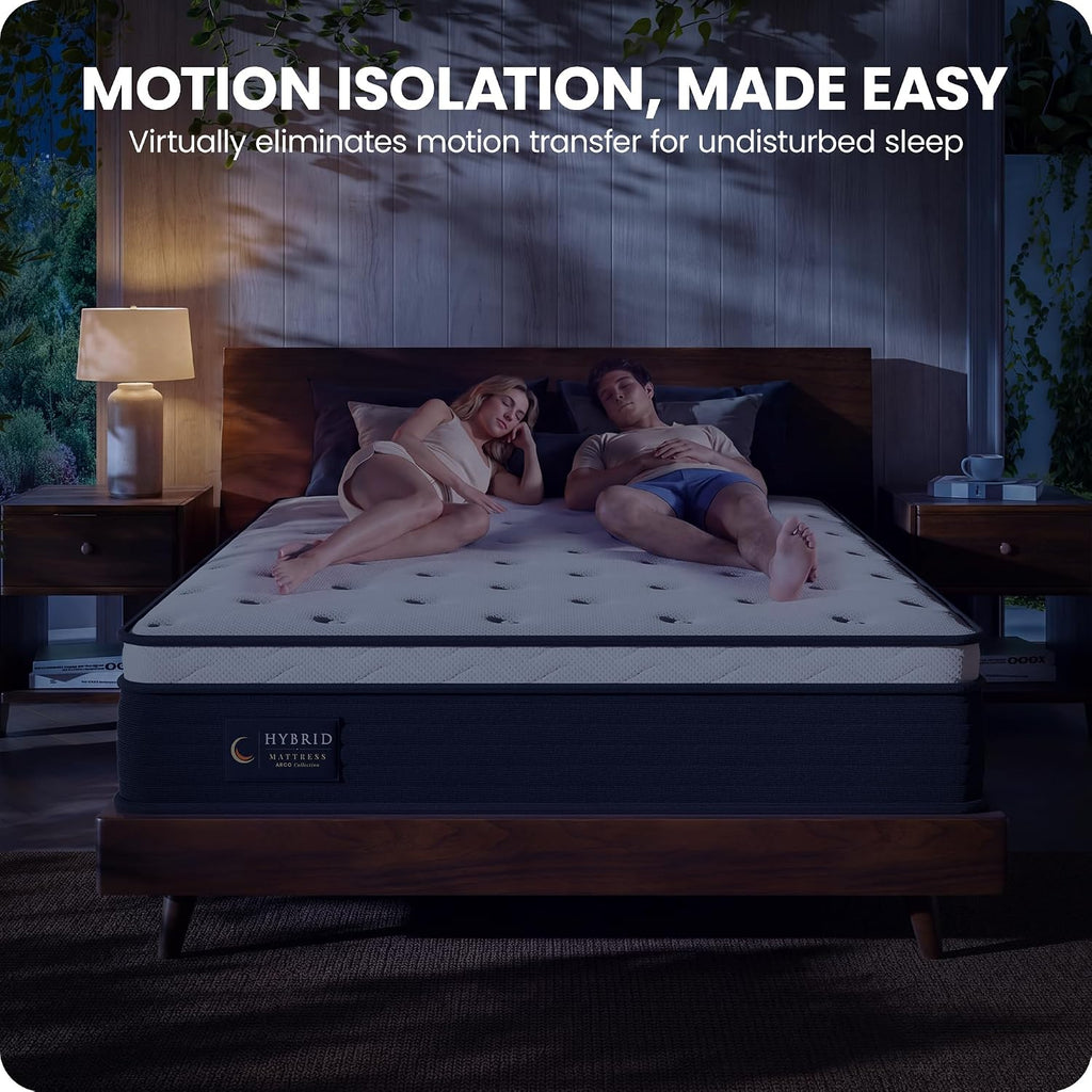 Full 10-Inch Firm Hybrid Mattress, Zoned Pocket Coils | Contouring gel foam top: firm support, spinal alignment