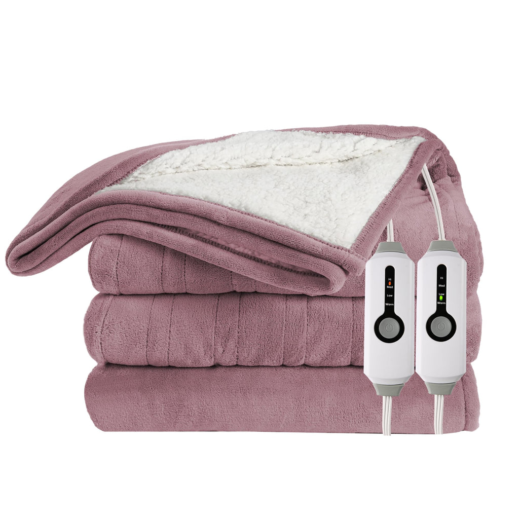 Electric Heated Blanket 90"x100", Berry