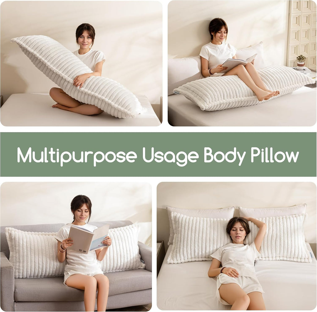 Memory Foam Body Pillow, Thickened Large Long Bed Pillow for Adults, Full Body Pillow with Removable Pillow Cover