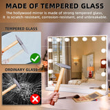 Vanity Mirror with Lights: Hollywood Lighted Makeup Mirror with 15 LED Bulbs, 22.8''x18'' Light Up Mirror with 3
