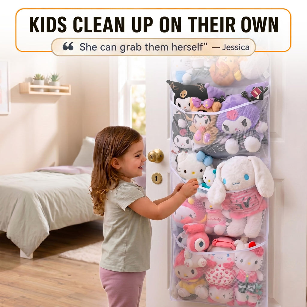 The Original Stuffed Animal Storage (Patented) - Over Door Organizer for Stuffies, Baby Ideas Holder, Toy Plush