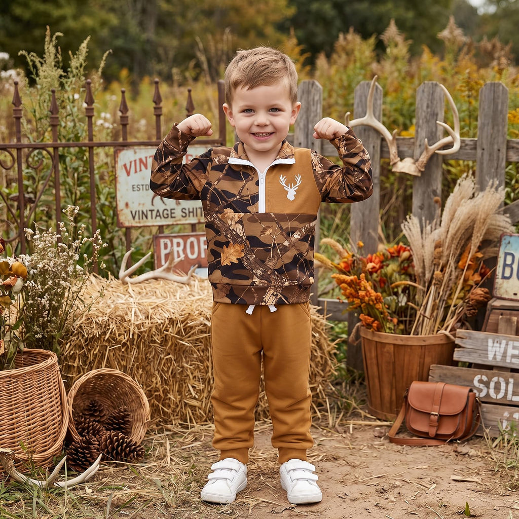 Baby Boy Hunting Outfit Deer Sweatshirt Pants Set