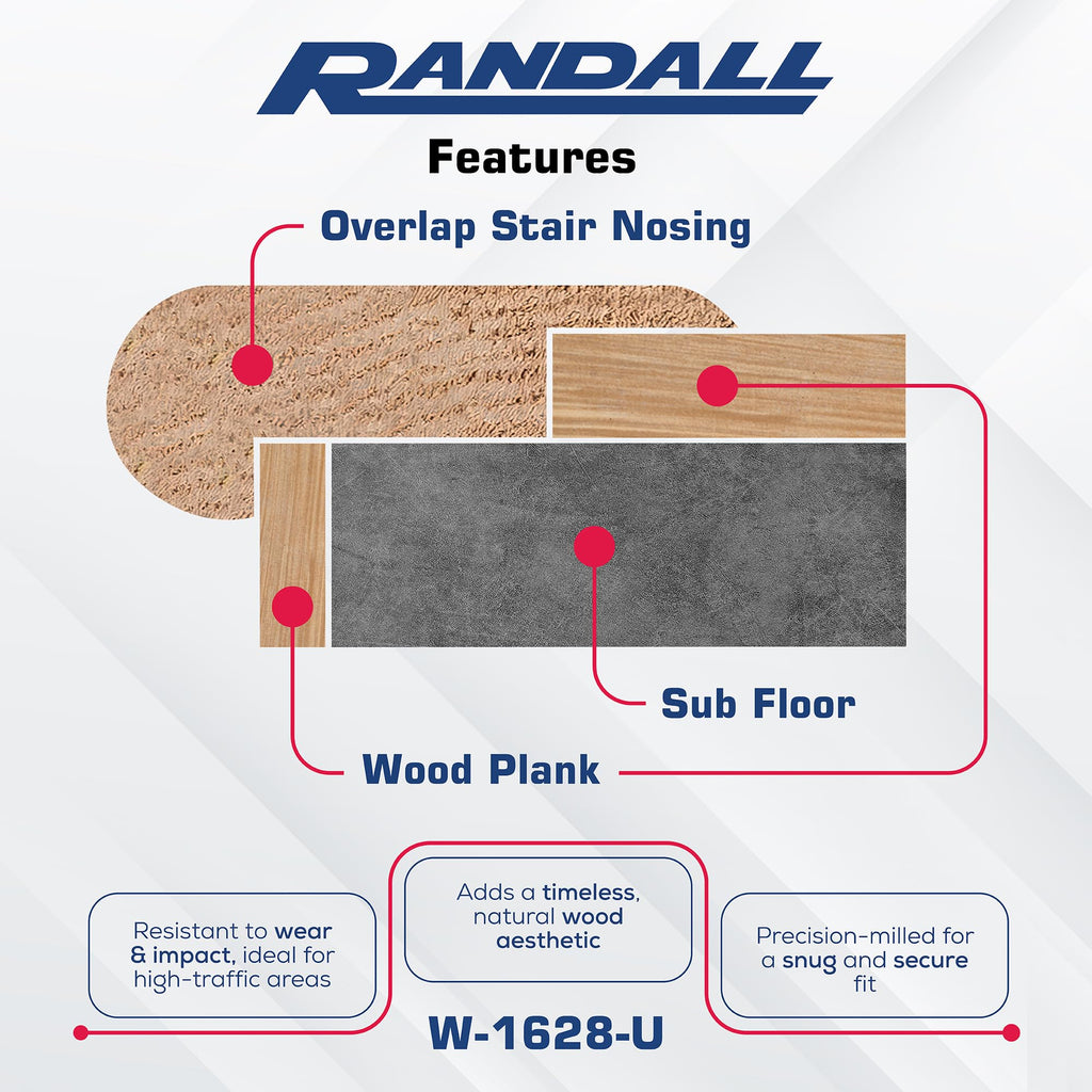 3/8" Overlap Stair Nosing Unfinished Red Oak (4 FT Long)