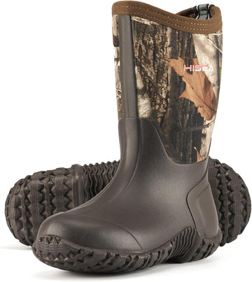 Barefoot Friendly Rain Boots for Kids Insulated Hunting Rubber Shoes