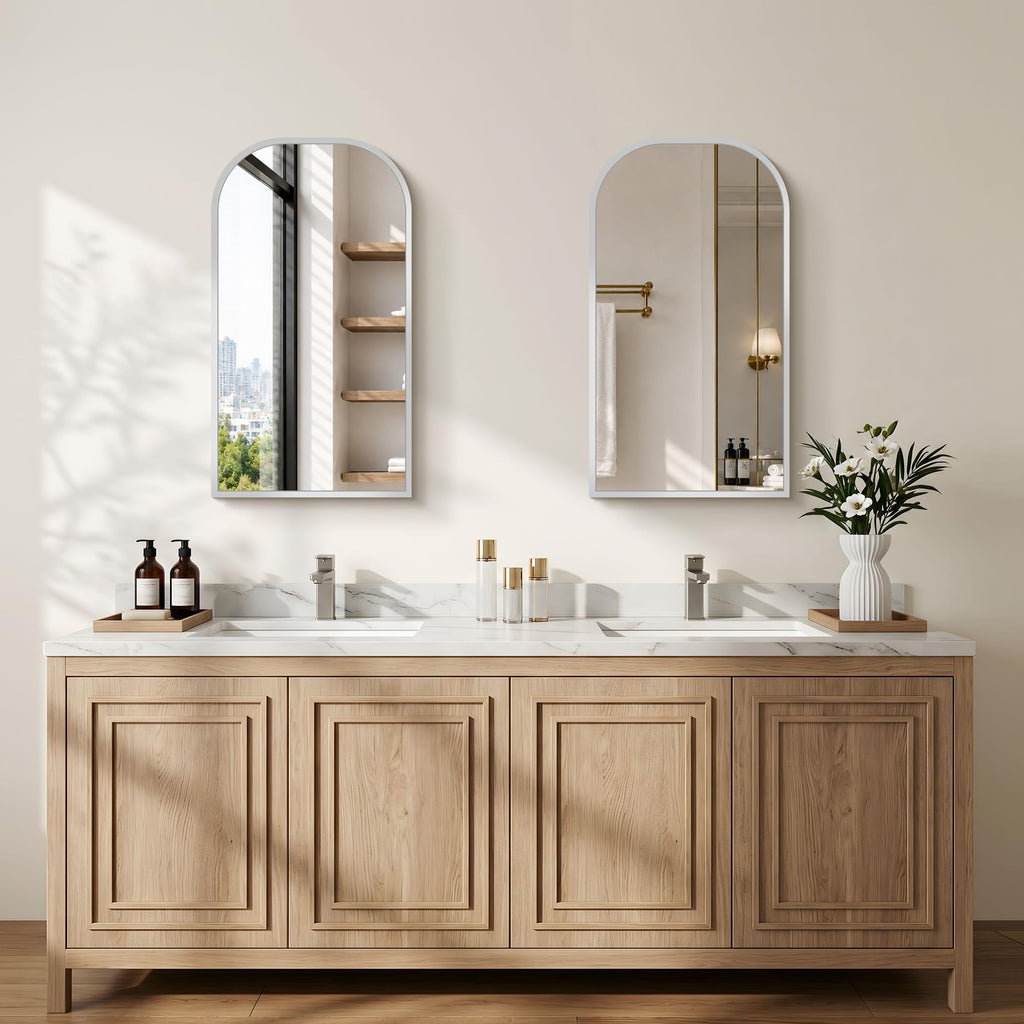 Bathroom Mirror, 20x36 inch Silver Rectangle Wall Mounted Mirror with Thin Frame, Bathroom Vanity Mirrors for Over