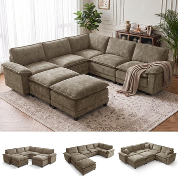 Modular Sectional Couch, Oversized V-Shaped Sofa Couches