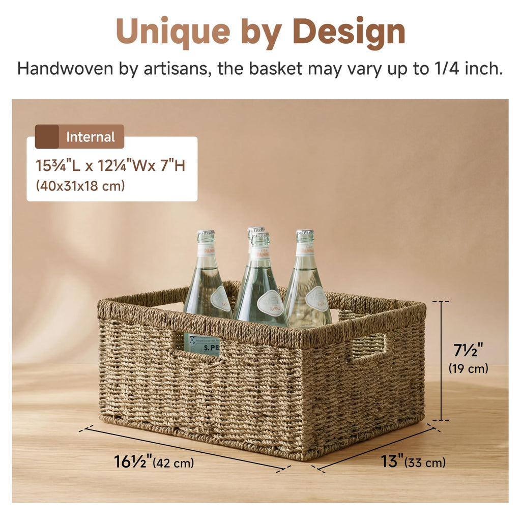 Extra Large Wicker Basket, Seagrass Storage Basket, 1-Pack