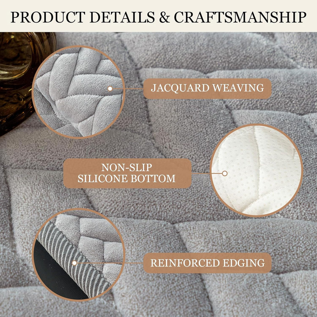 Quilted Couch Cover for Pet, Dog Couch Cover for Sofa, Light Gray