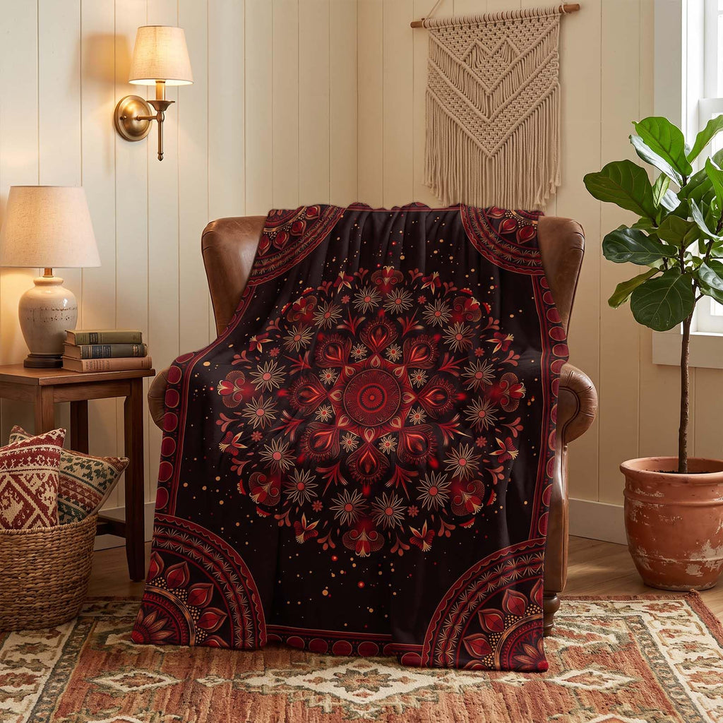 Boho Mandala Throw Blanket 50 x 60 Inch