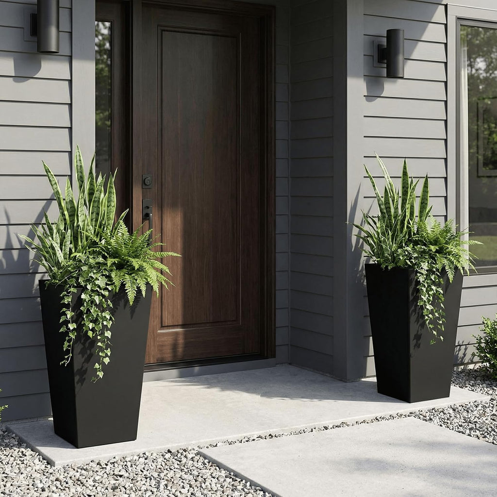 Taper Tall Planters 29 Inch Set of 2, Large Planter for Indoor Outdoor Plants, Modern Flower Pot Containers Large