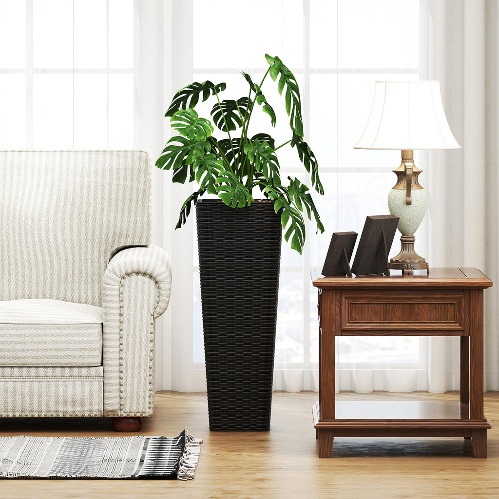 Planters for Outdoor Plants Set 2, 32" & 24" Tall Tapered Plants