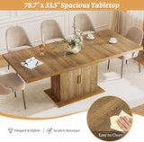 62.99"-78.74" Expandable Dining Table with Storage, Extendable Dining Table for 6-10 People, Extra Hidden Storage for