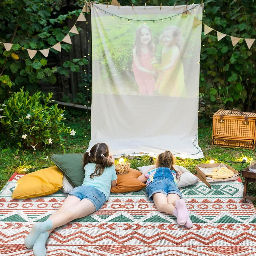 Waterproof Reversible Patio Rug, Plastic Straw Mat for RV Camping