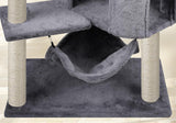 Cat Tree with Cat Condo and Big Hammock, Grey