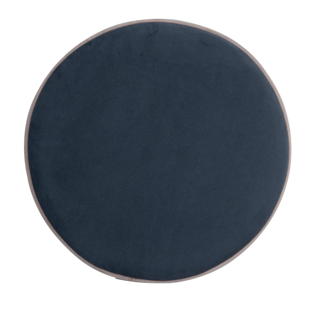18" Velvet Storage Ottoman with Lift-Off Lid - Blue Velvet