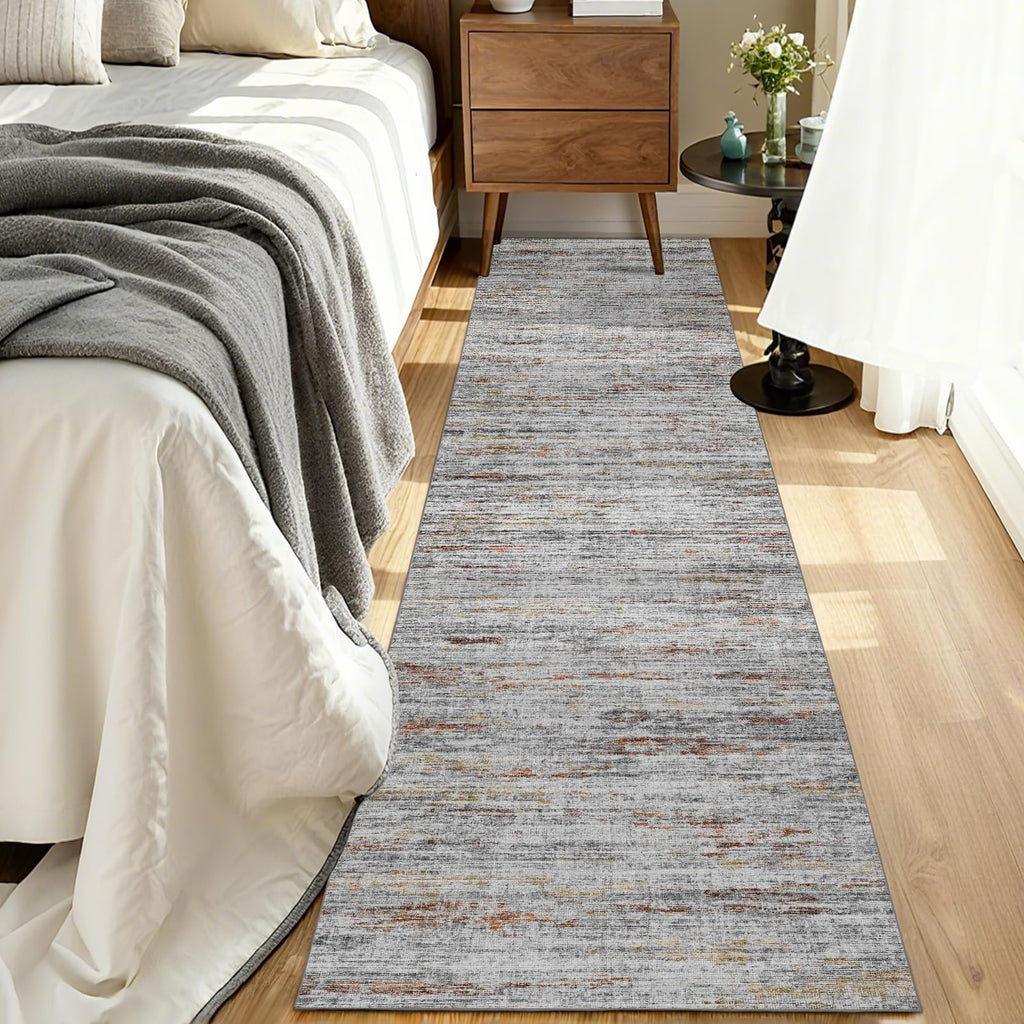2.5x10 Washable Runner Rugs, 10 ft Runner Rug s, Ultra-Thin Abstract Long Stain Resistant Rug Runner, Non-Slip Backing